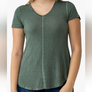 Cable and gauge v neck top LRELWREATH  green color<3
